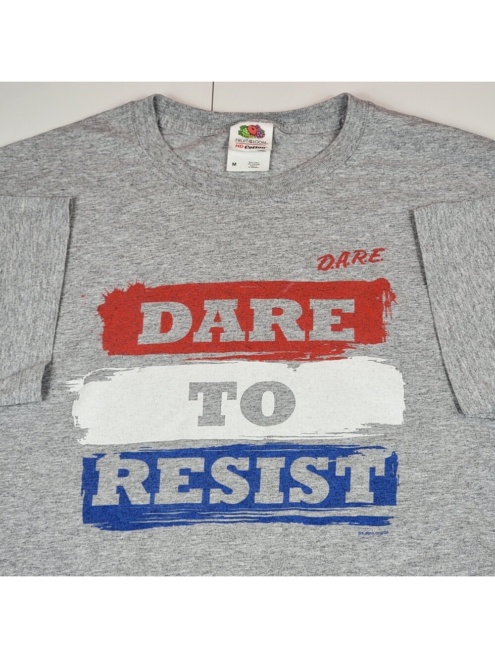 Vintage D.A.R.E. Graphic Tee DARE T-Shirt Medium Gray Y2K